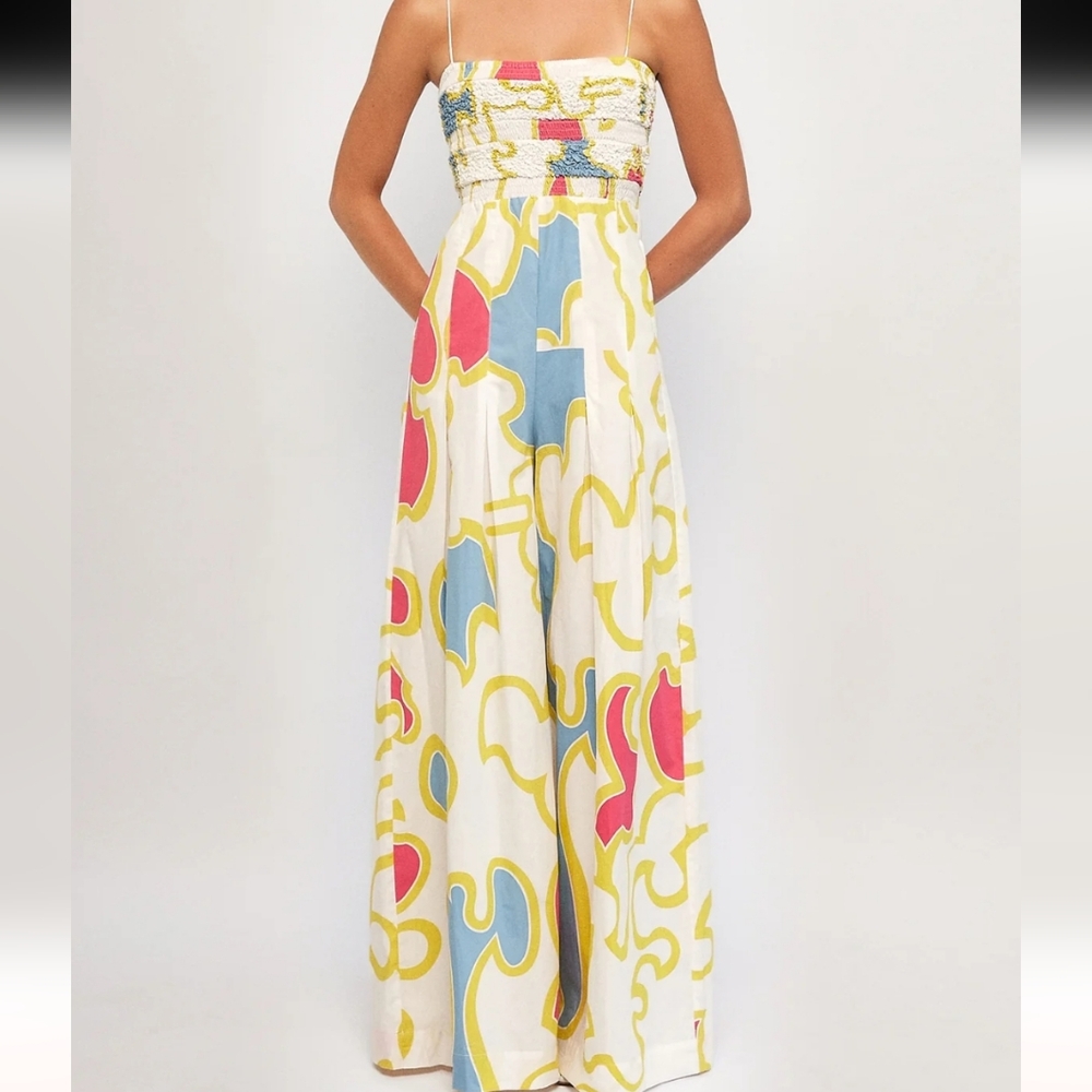 Colorful Abstract Mottled S/W/F Jumpsuit
